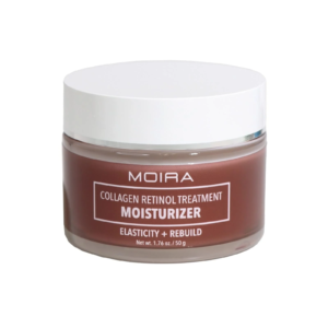 Crema hidratante Moira con colágeno y retinol en su envase