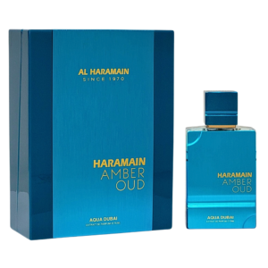 Frasco de Al Haramain Amber Oud Aqua Dubai Eau de Parfum 75 ml