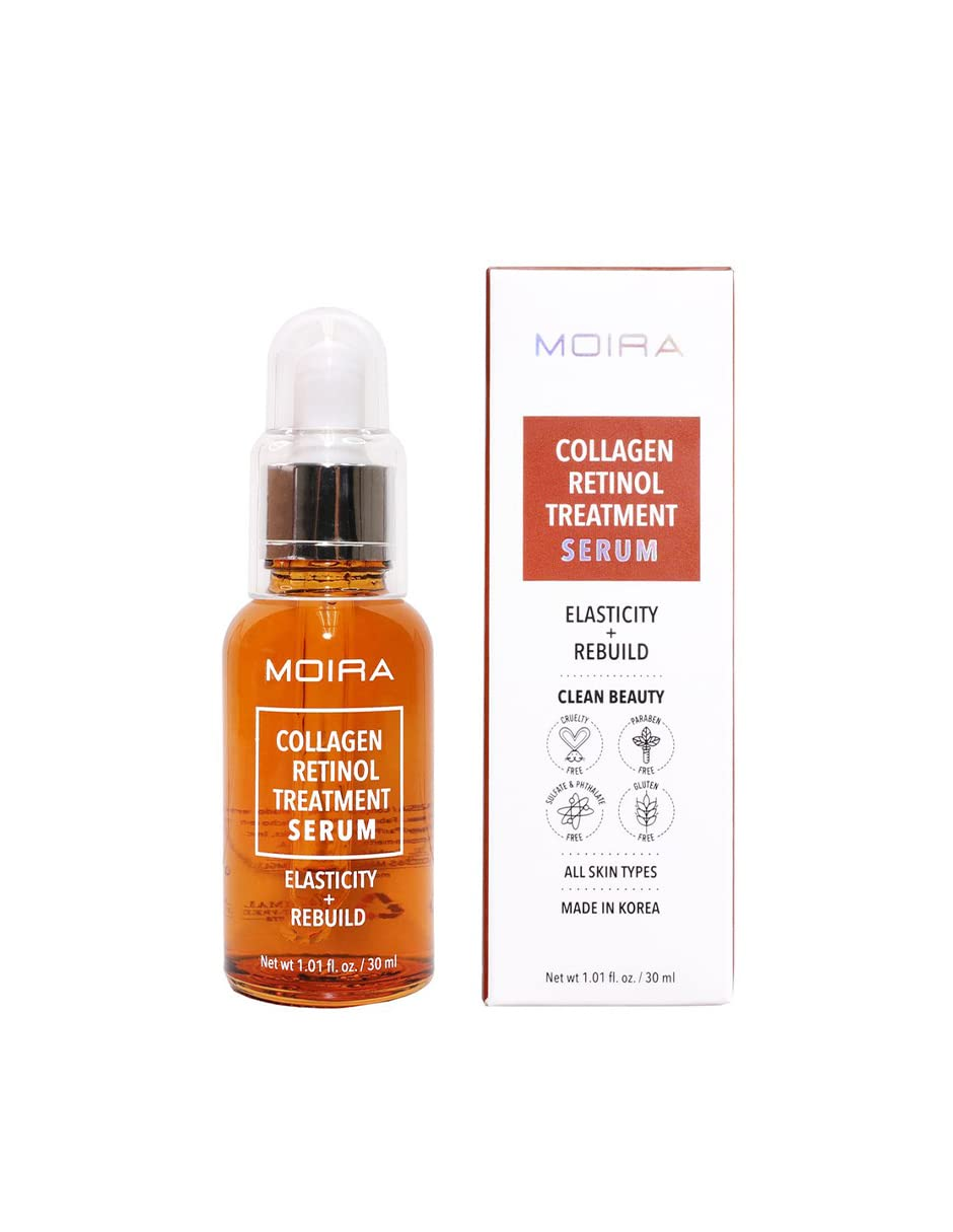Frasco del sérum facial Moira con colágeno y retinol