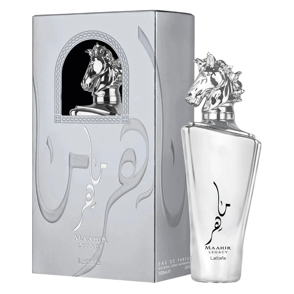 Frasco de Lattafa Maahir Legacy Eau de Parfum 100 ml