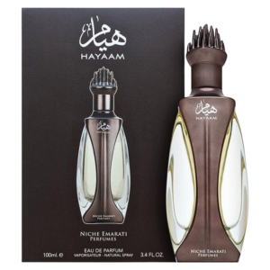 Frasco de Lattafa Niche Emarati Hayaam Eau de Parfum 100 ml