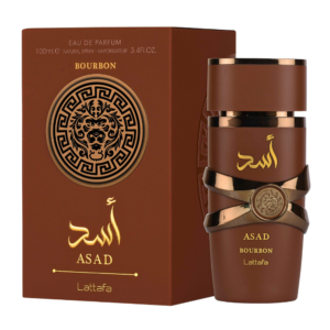 Frasco de Lattafa Asad Bourbon Eau de Parfum 100 ml