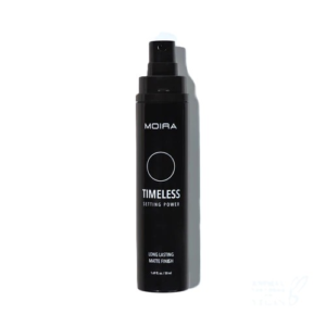 Envase del fijador de maquillaje Moira Timeless